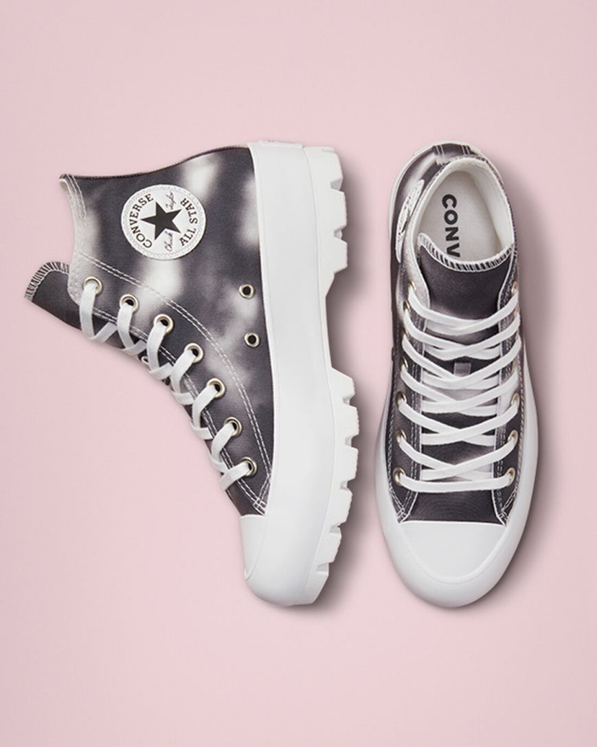 Women's Converse Muted Cloud Wash Lugged Chuck Taylor All Star High Top Shoes Silver / White | AU 690ECF